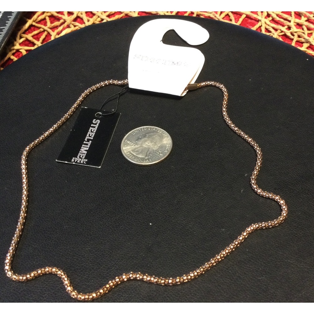 NWT SteelTime Rope Chain - rose tone (C607)